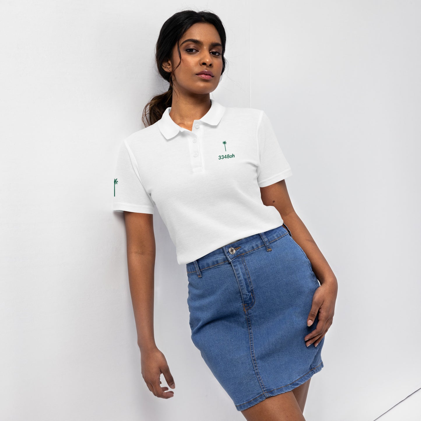 3348oh Women's Polo Shirt – Breathable Pique Cotton Casual Top