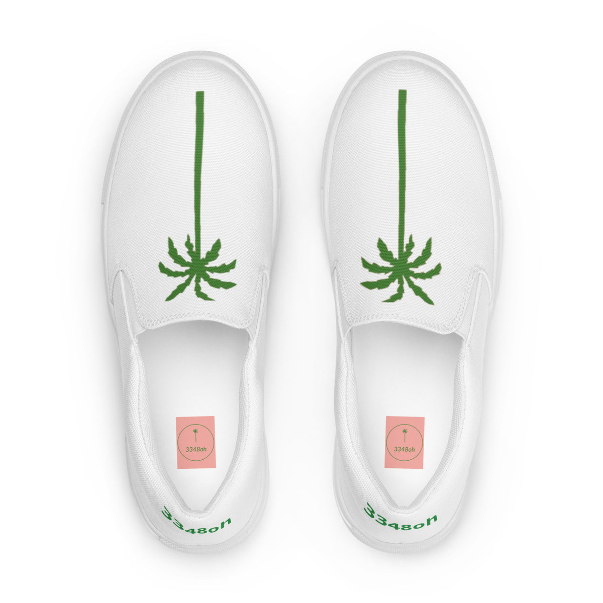 3348oh women's slip-on canvas shoes, in white, front view, product mockup