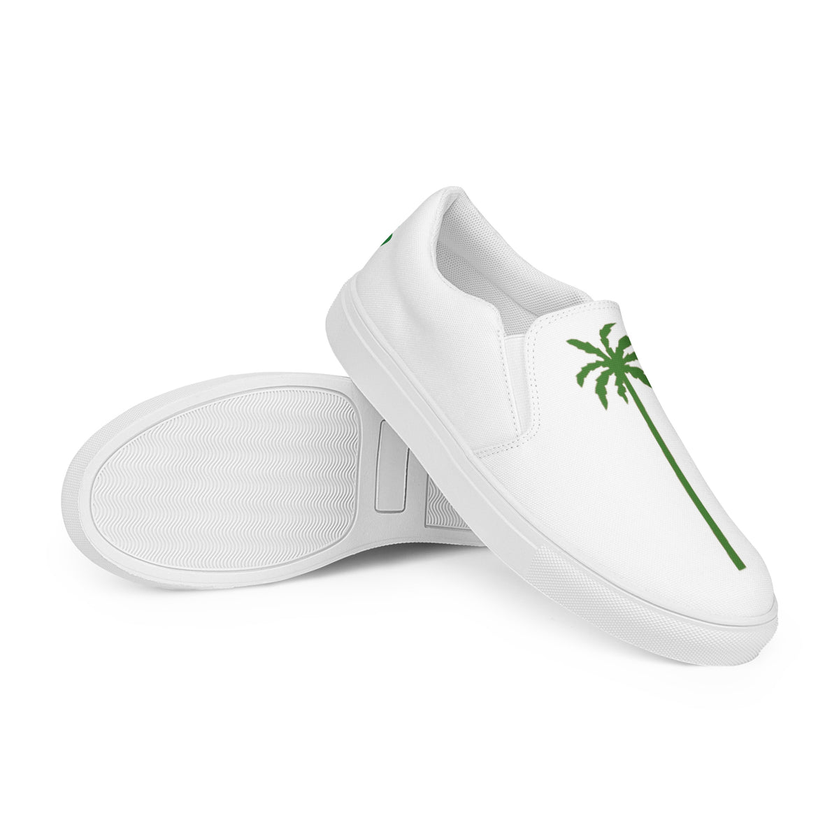 3348oh women's slip-on canvas shoes, in white, front view, product mockup